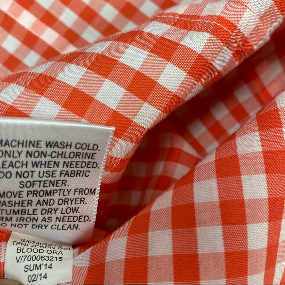 Banana‎ Republic Men's Orange Checkered Non Iron Tailored Slim Shirt 16-16 1/2 - Picture 7 of 14